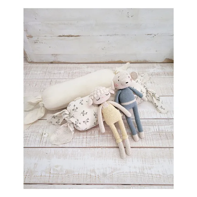 Coussin Olive Bloom | Ecru