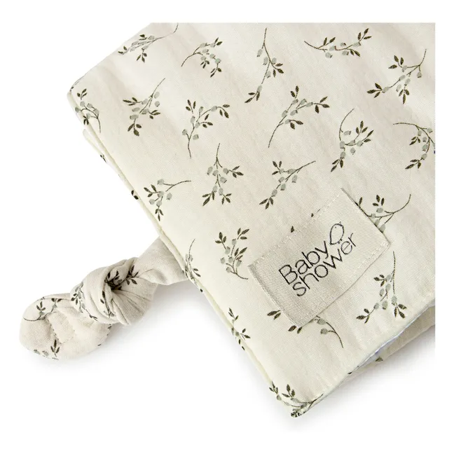 Matelas à langer de voyage Knot Olive Bloom | Ecru