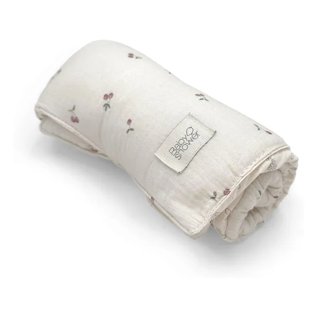 Matelas à langer de voyage Knot Cherries | Ecru
