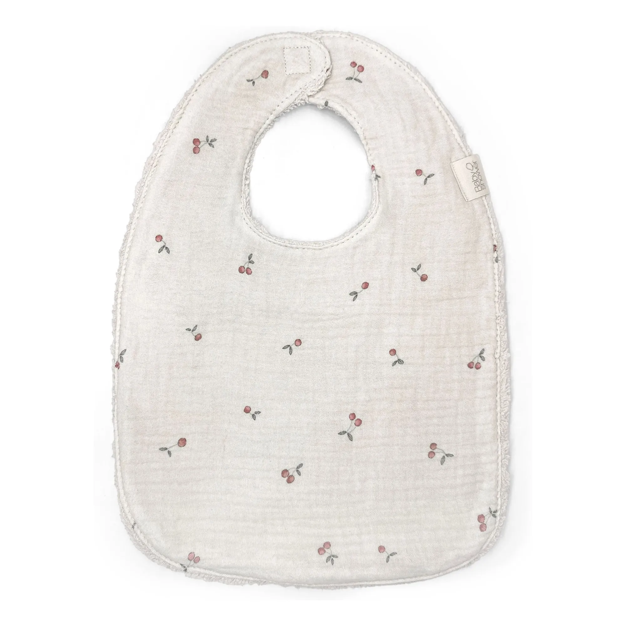 Babyshower Ecru Bib Cherries