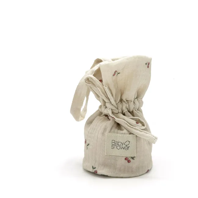 Pochette pour tétines Cherries | Ecru