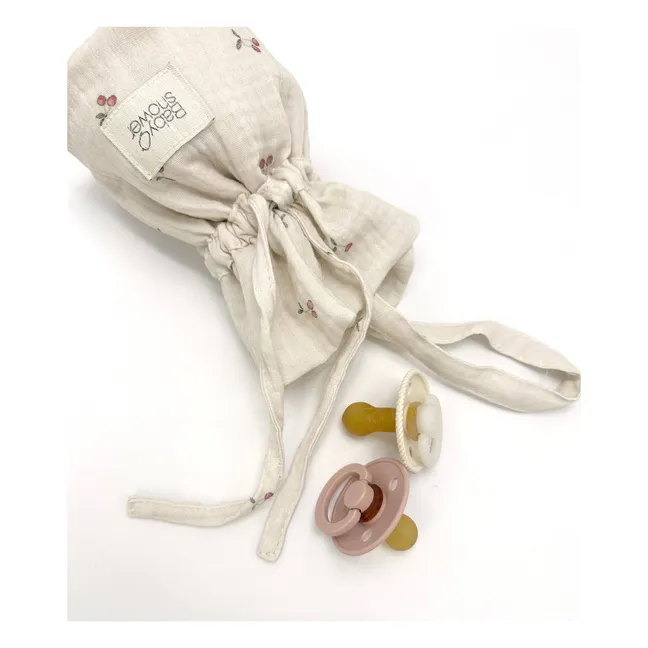 Schnullertasche Cherries | Seidenfarben