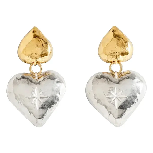 Boucles La Double | Doré/Argenté