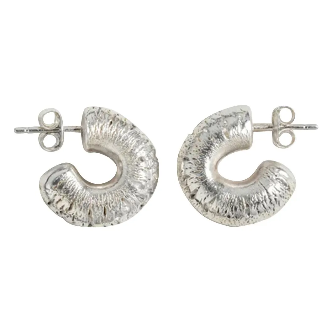 Louise Damas Silver Créoles La Craquelée