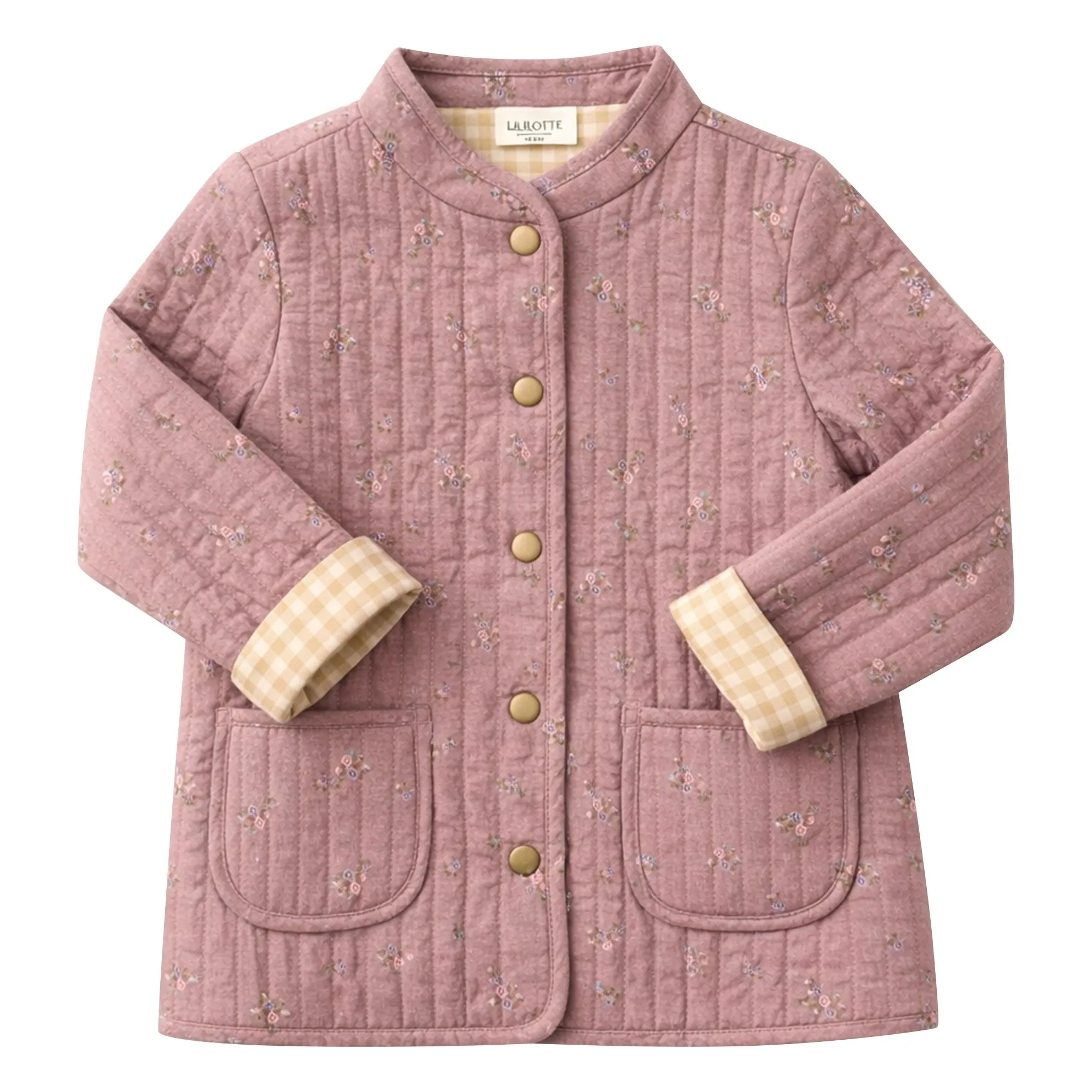 Lililotte Girls Dusty Pink Valentina Fleurie Organic Cotton Jacket
