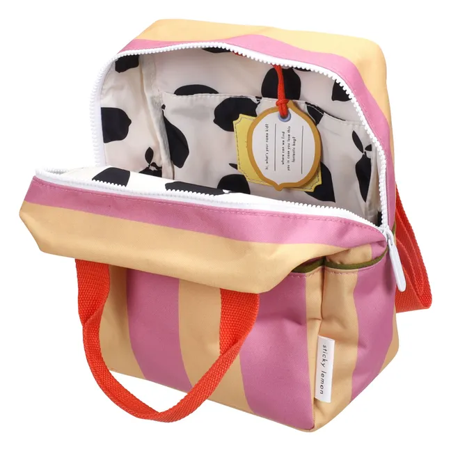 Sac à Dos Small Rayé | Rose poudré