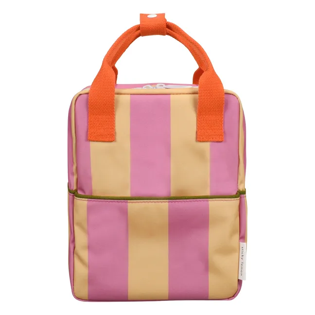 Small Striped Backpack | Powder pink