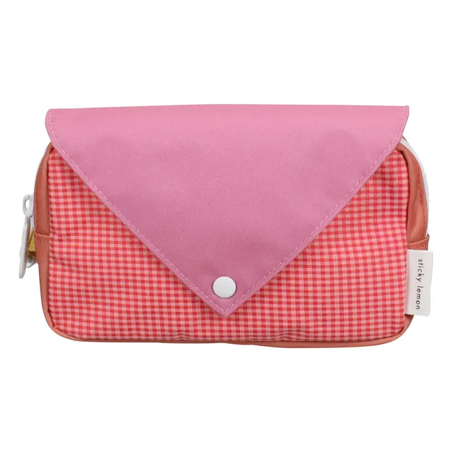 Sac Banane Small Envelope Carreaux | Rose poudré
