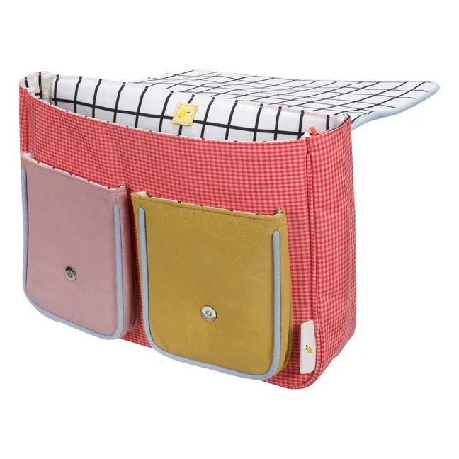 Satchel Fleur Carreaux | Rose boisé