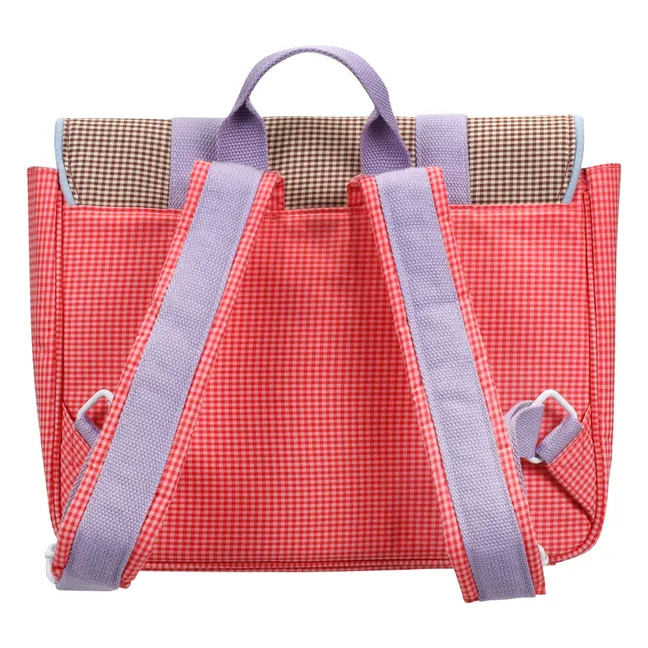 Satchel Fleur Carreaux | Rose boisé