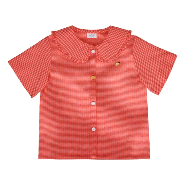 Blusa de cuadros Lemon Small | Coral