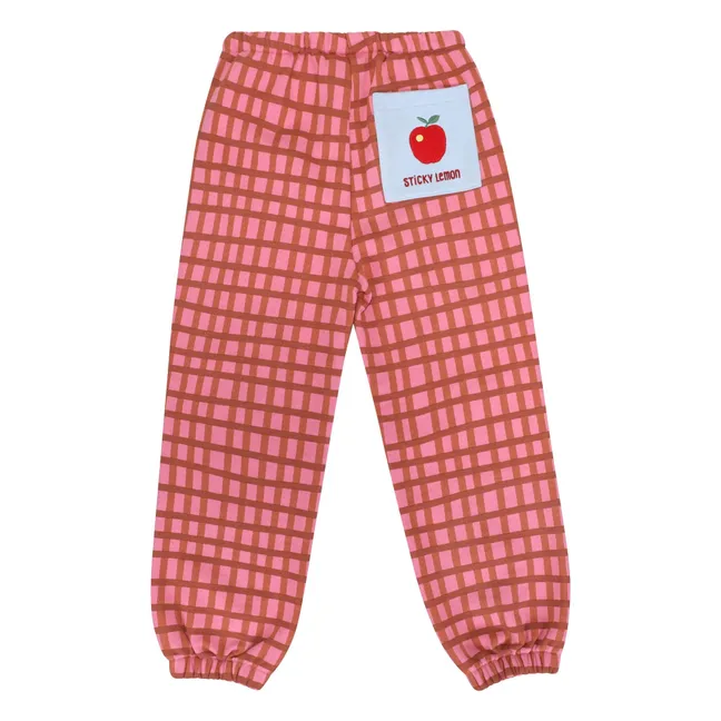 Jogger de cuadros limón | Rosa empolvado