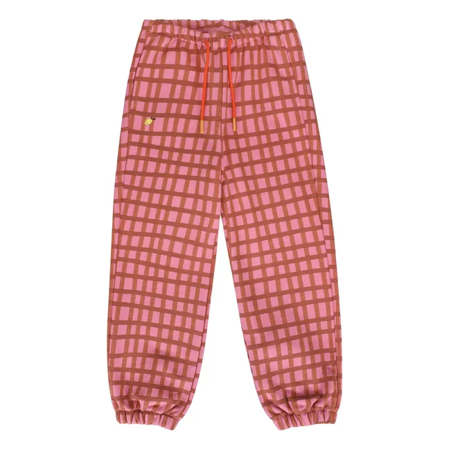 Jogger de cuadros limón | Rosa empolvado