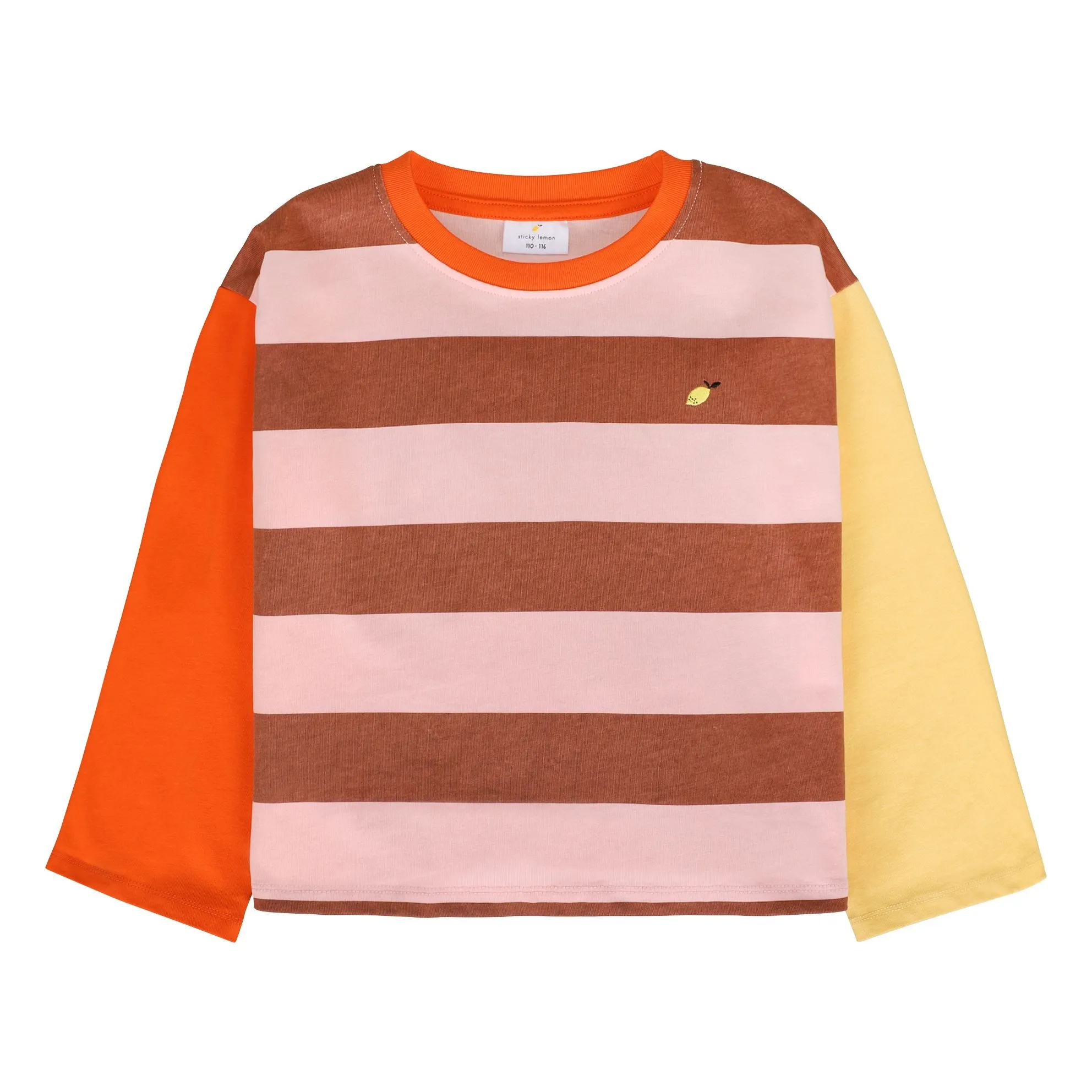 T-shirt Citron Rayé | Orange- Image produit n°0