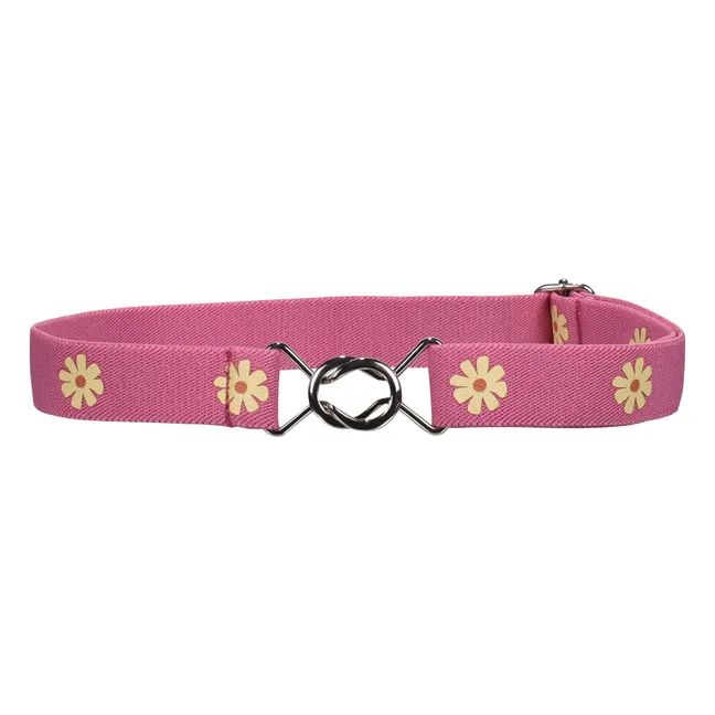 Ceinture Elastique Fleurs | Rose bonbon