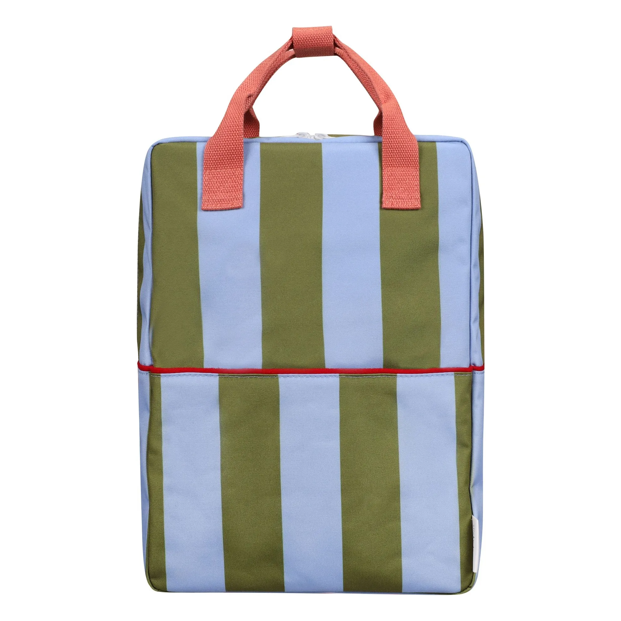 Sticky Lemon Green Large Striped Backpack