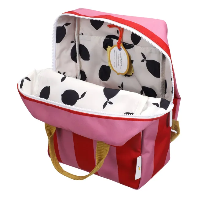Medium Striped Backpack | Fuchsia