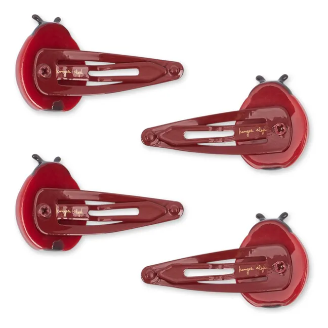 Lot de 4 Barrettes Coccinelles | Rouge