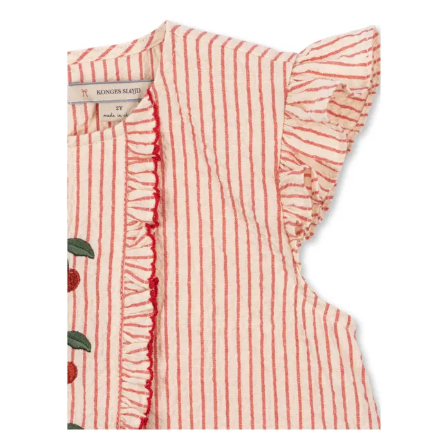 Ellie Striped Organic Cotton Top | Red