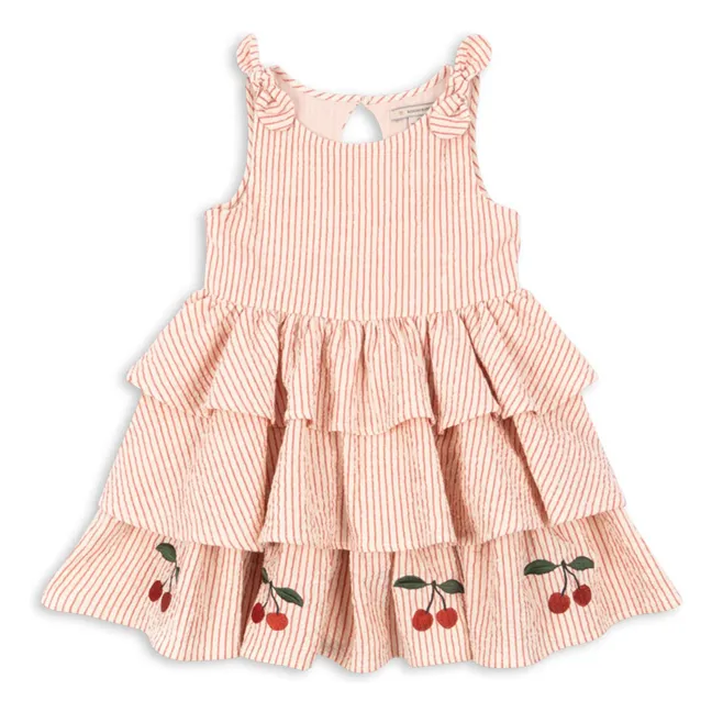 Ellie - Vestito in cotone biologico a righe | Rosso