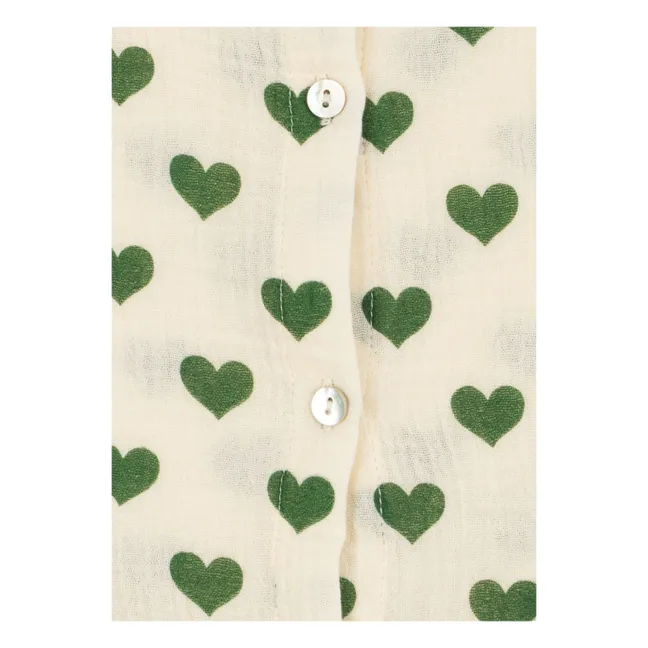 Top de algodón orgánico Coco Hearts | Crudo