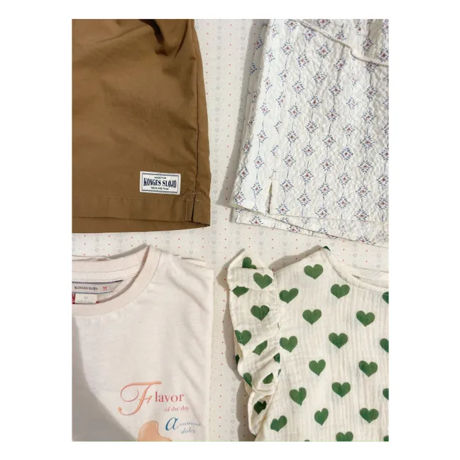 Top de algodón orgánico Coco Hearts | Crudo