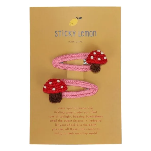 Lot de 2 Barrettes Champignon | Rouge
