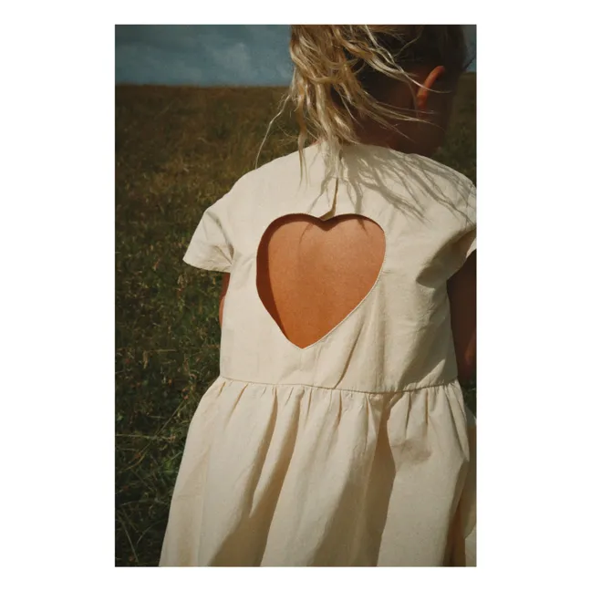 Abito aperto sul retro Cotone organico Hearly | Beige