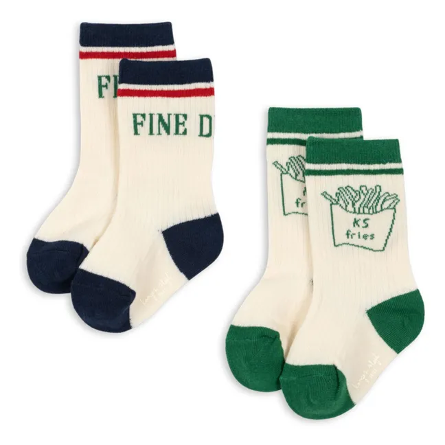 Lote de 2 pares de calcetines French Fry | Crudo