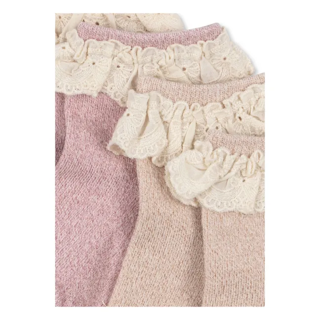 Lot de 2 Paires de Chaussettes Pailettées | Rose