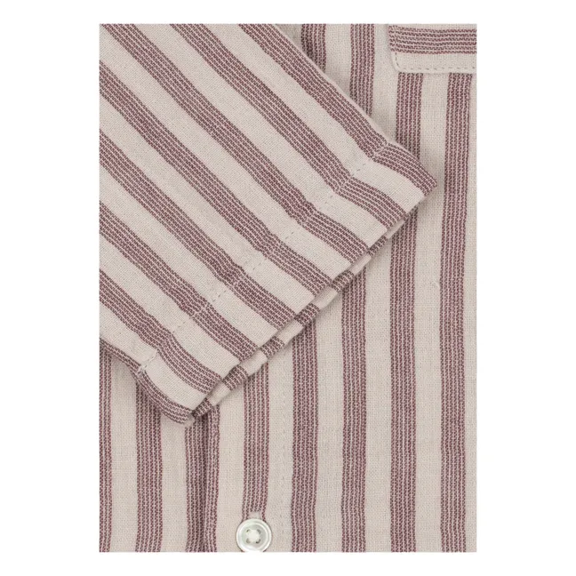 Camisa de algodón orgánico a rayas Ely | Rojo
