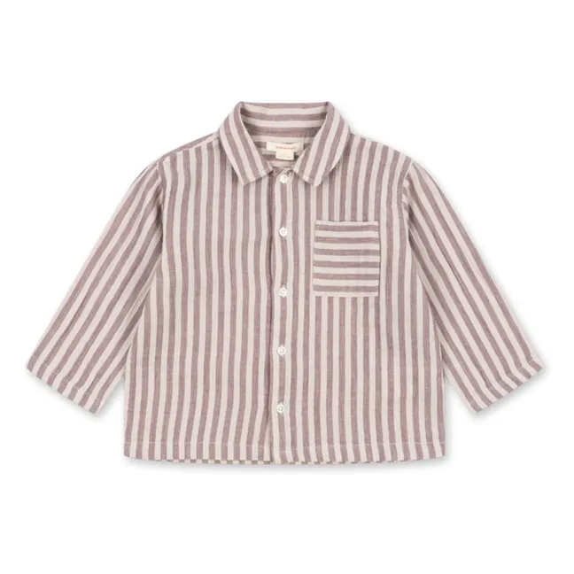 Chemise Ely Rayée Coton Bio | Rouge