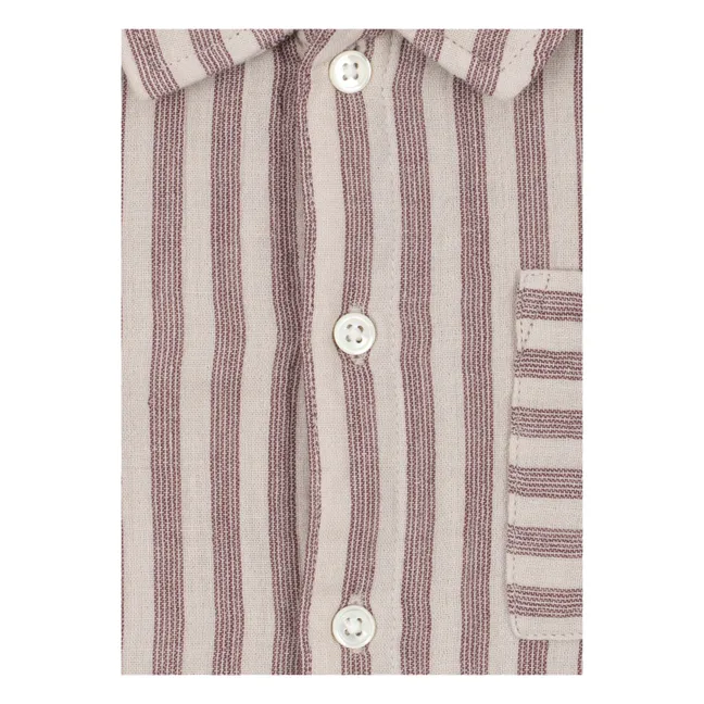 Chemise Ely Rayée Coton Bio | Rouge