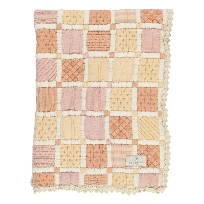 Mai Coton Bio Patchwork Blanket | Yellow