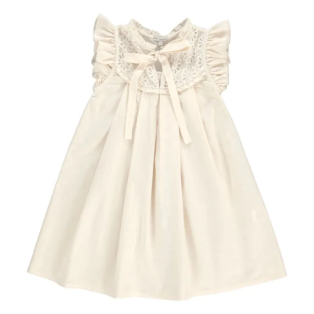 Jora Lace Collar Dress | Pale yellow