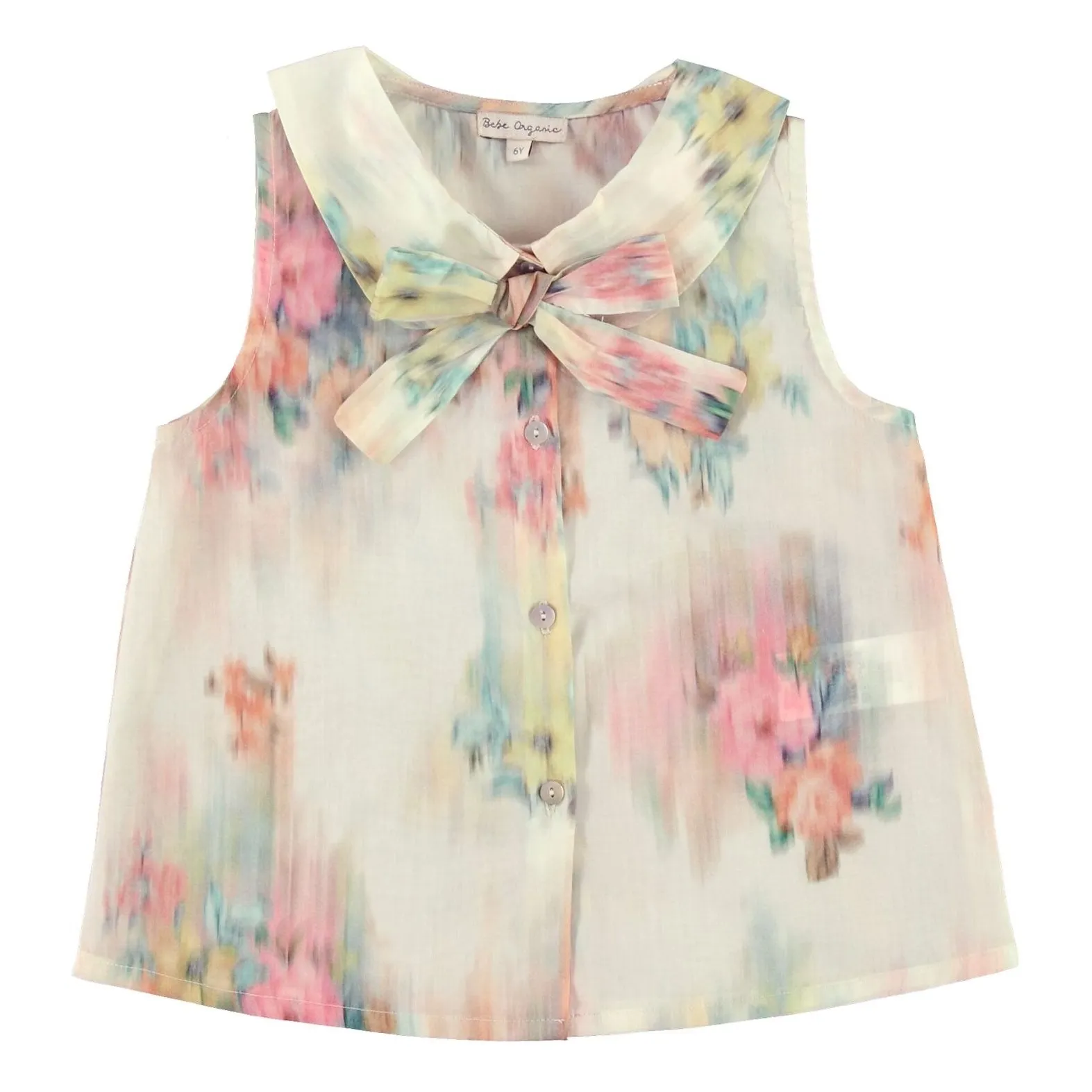 Bebe Organic Ecru Top Nœud Paris Aquarelle