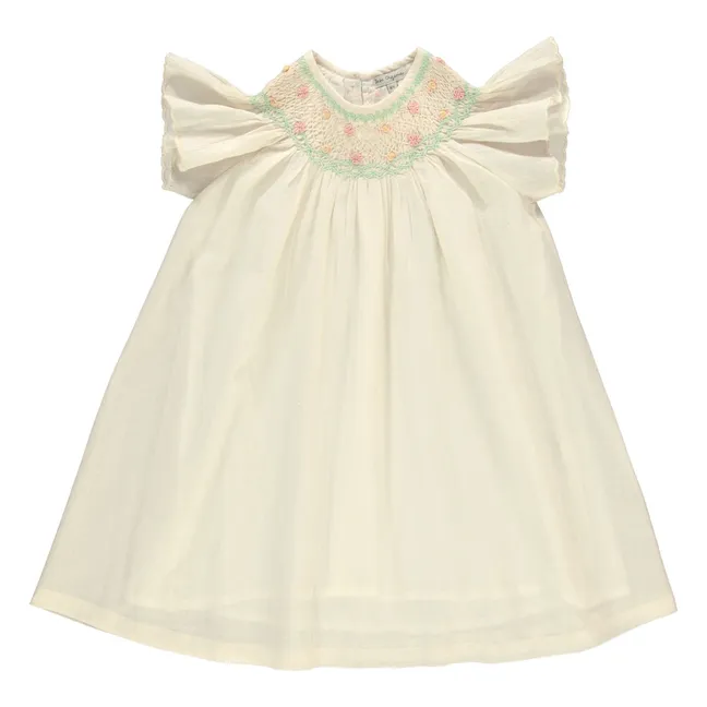 Luna Flower Smocked Dress | Ecru