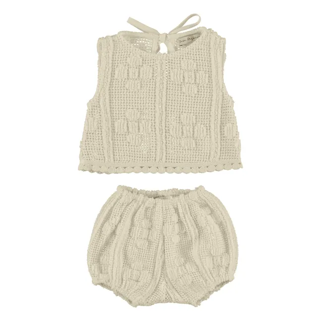 Ensemble Top et Bloomer Crochet Inez | Ecru