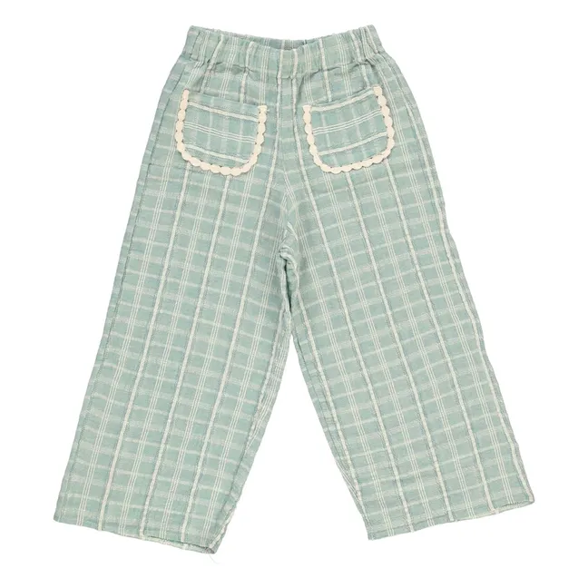 Pantalón festoneado con bolsillos Mia Carreaux | Azul verde