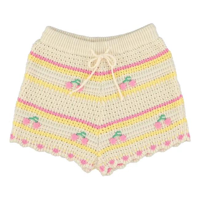 Short Crochet Paloma Cerises Coton Bio | Ecru