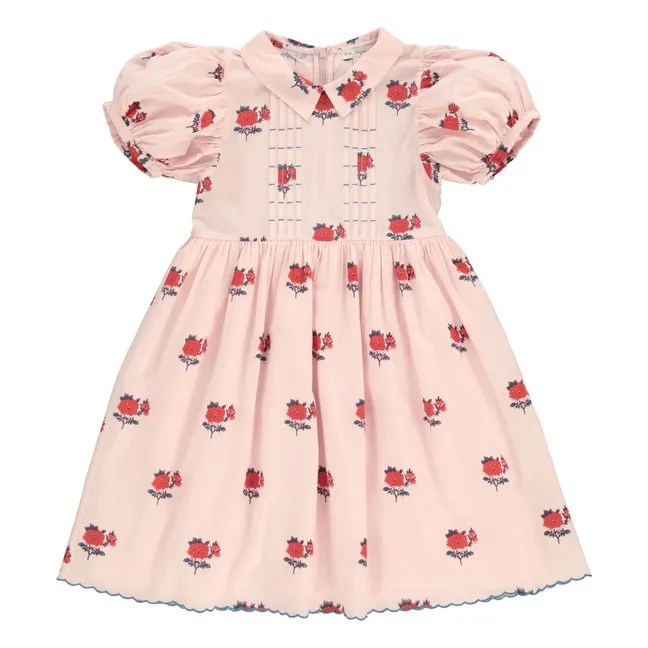 Robe Manches Bouffantes April Fleurs | Rose pâle