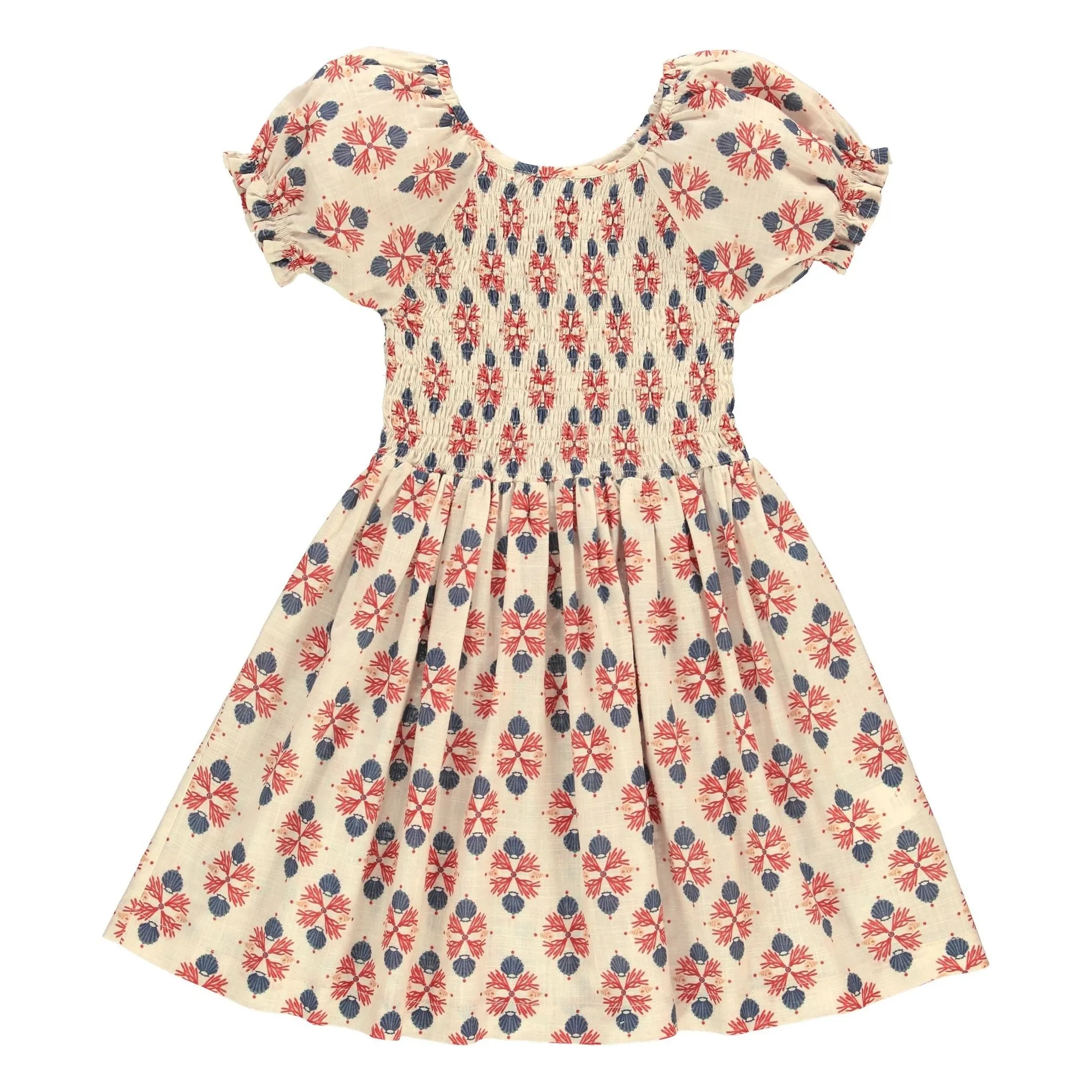 Bebe Organic Cream Kaia Smocked Dress