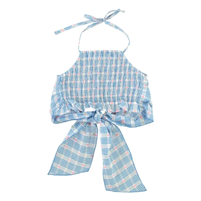 Top Nœud Ida Carreaux | Light blue