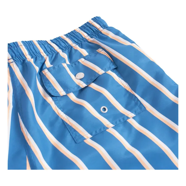 Gestreifte Badeshorts | Blau