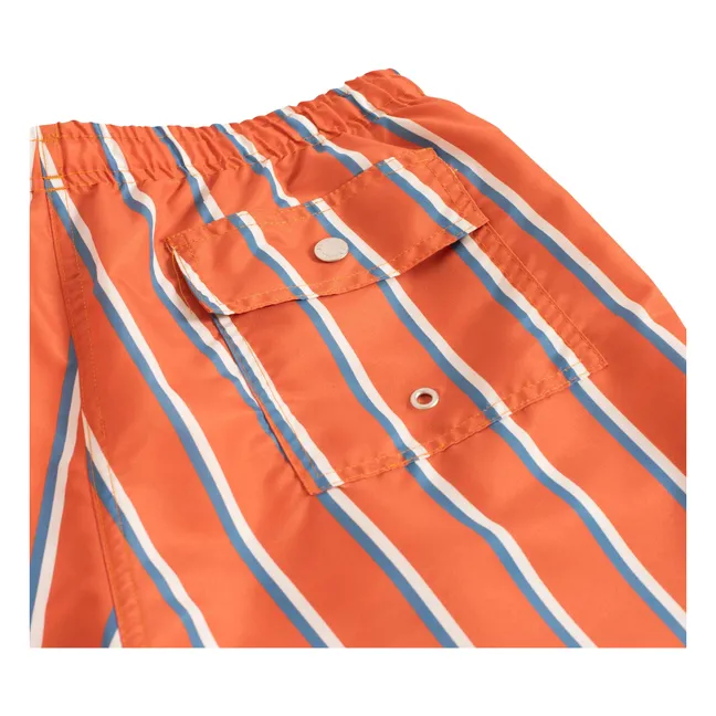 Gestreifte Badeshorts | Orange