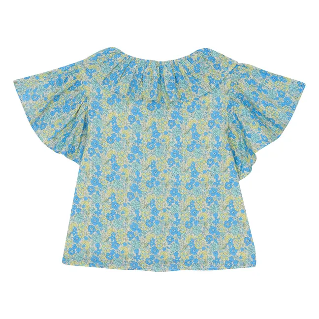 Blouse Col Claudine Nancy Fleurie Capsule 25 ans | Bleu