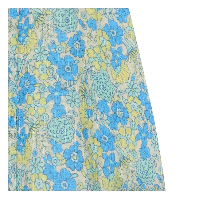 Blouse Col Claudine Nancy Fleurie | Bleu