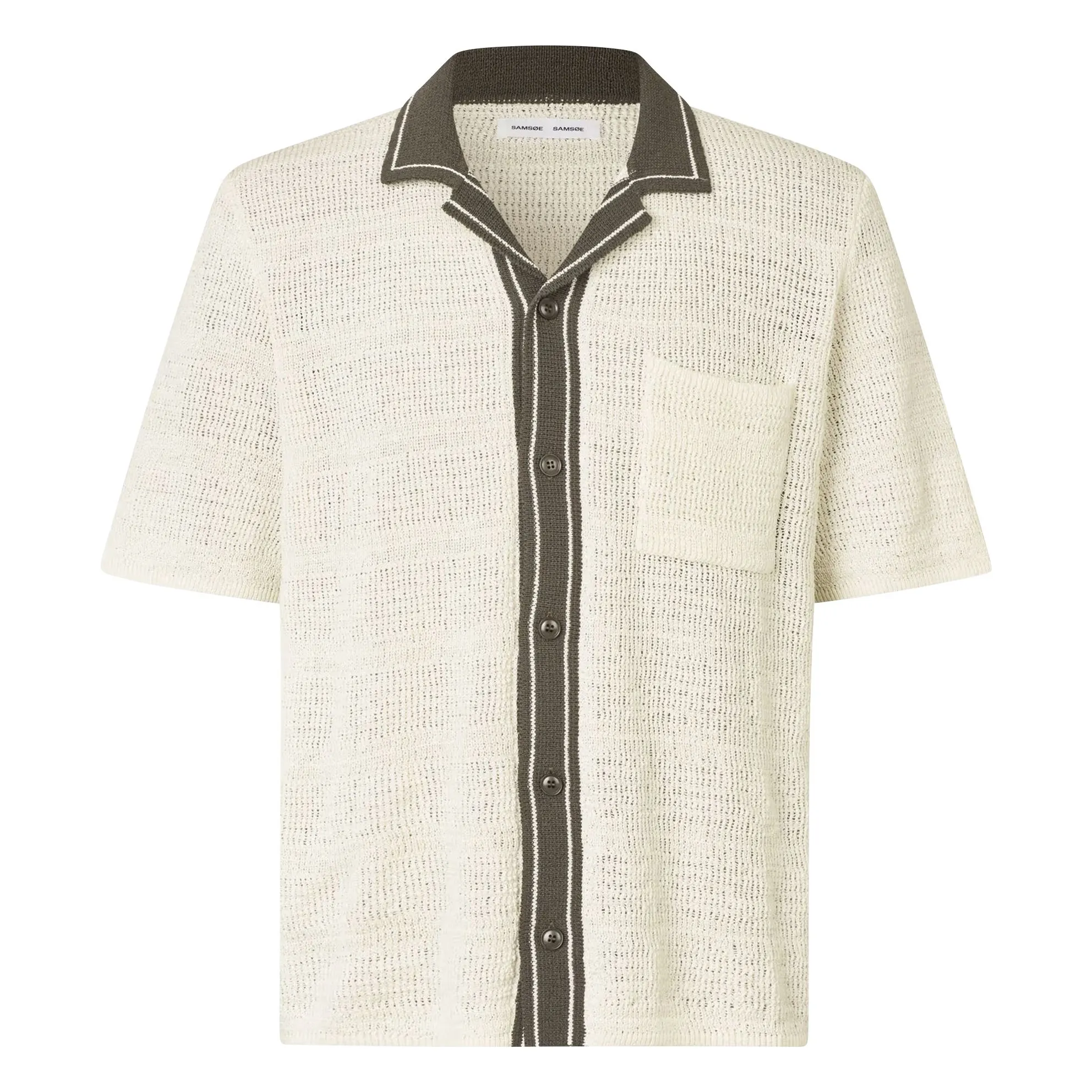 Samsoe Samsoe White Sapercy Maille Short-Sleeve Shirt