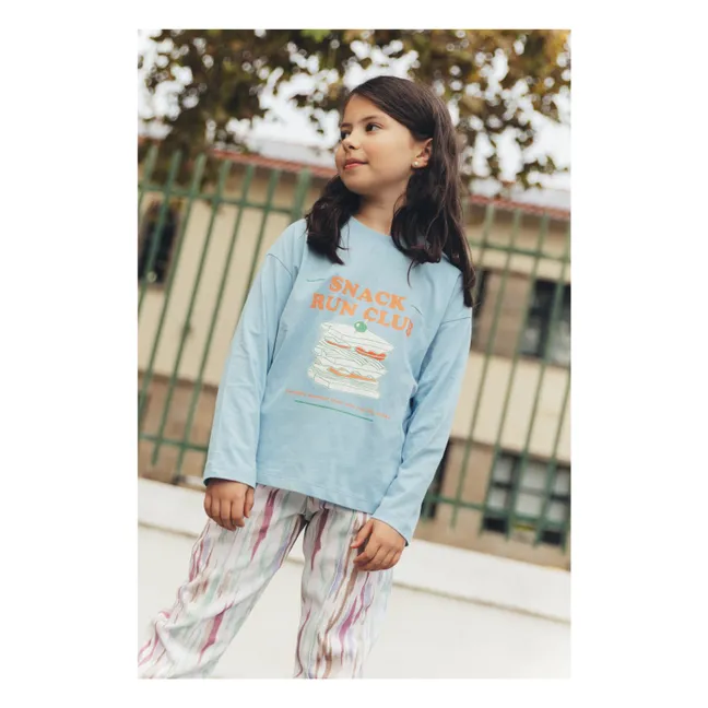 Jukebox Snack Run Club Organic Cotton T-shirt | Blue