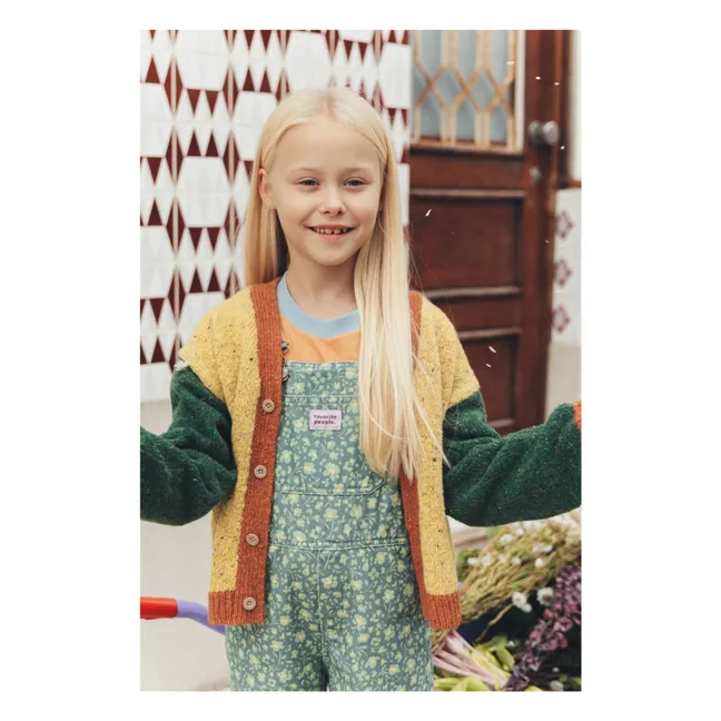 Cardigan Lunck Box Colorblock Laine | Jaune